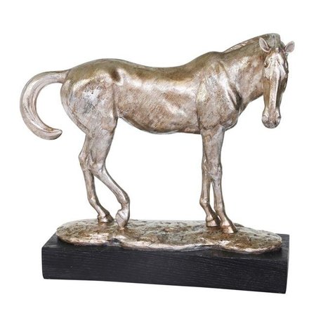 SAGEBROOK HOME Sagebrook Home 14670 15 in. Polyresin Horse Decoration Figurine; Silver 14670